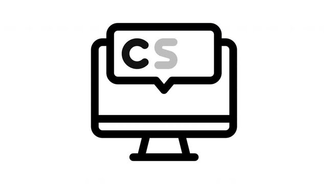 computer minimalist line animation