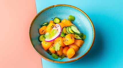 Vibrant Poke Bowl with Mango and Cucumber