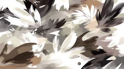 Fototapete Krankenhaus Abstract painted floral composition in muted earthy tones creating a soothing and modern aesthetic  © nurdin