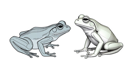 frog on white background
