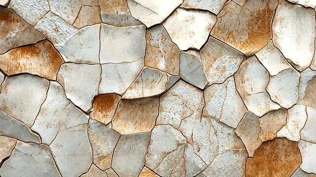 Seamless tileable texture pattern with gray and brown polygonal stone shapes background