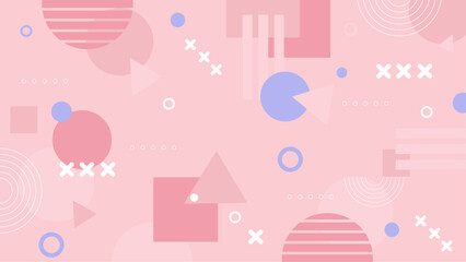Pink abstract image with geometric shapes and patterns suitable for backgrounds, banners, digital art, and modern design projects.