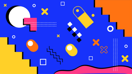Abstract colorful geometric shapes suitable for backgrounds, wallpapers, or digital designs featuring vibrant and modern patterns for various creative projects.