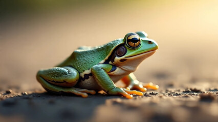Naklejka premium frog on the ground