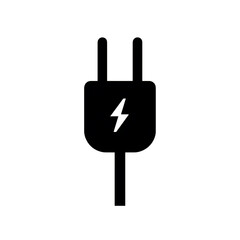 Obraz premium Electric plug with lightning bolt symbol isolated on transparent background