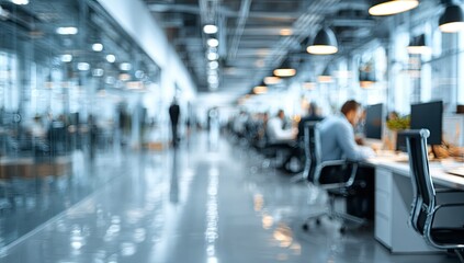  Blurred office interior background with a blurred door and glass wall, blurry bokeh light effect for a business concept design. High-quality photo, taken with a telephoto lens in realistic daylight.