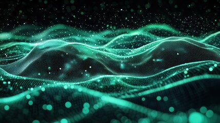 Abstract teal digital landscape