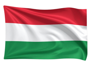  Hungarian Flag Waving to the Right Without Flagpole,isolated on transparent background PNG