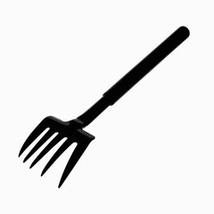 Black Hand Rake or Cultivator Vector. Perfect for Gardening, Soil Work, and Small Plants.