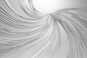 Abstract Flow of Metallic Cables Against a Soft White Background