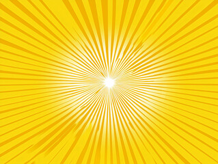 Obraz premium Bright Yellow Sunburst Background with Radiating Lines and Light Effects