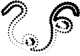 Line dotted halftone shape, waves, swirl, curve