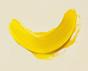 Bright Yellow Brushstroke on Soft Beige Background for Artistic Use