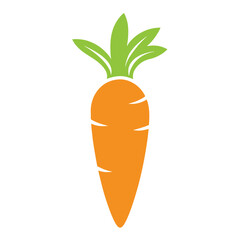 Simple carrot silhouette icon isolated on a clean white background for various design applications
