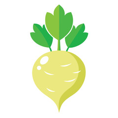 Stylized celeriac root vegetable icon on a clean white background