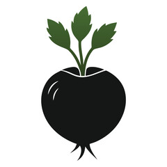 Simple celeriac silhouette icon on a clean white background
