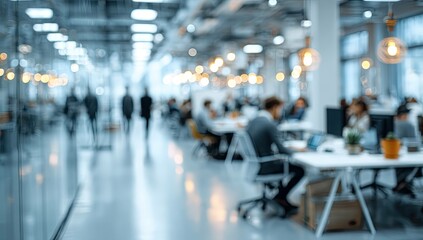 Obraz premium office, professionals, blurred, busy, dynamic, organization, task, interaction, efficiency, networking, collaboration, engagement, vision, planning, motivation, relationship, teamwork, management, inn