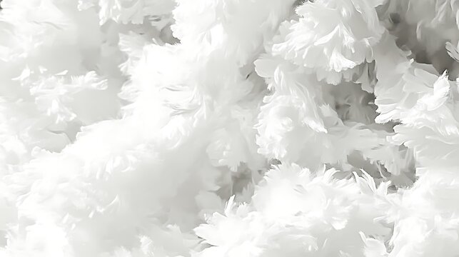 Elegant and Serene: An Abstract Composition of Fluffy White Textures and Delicate Shadows