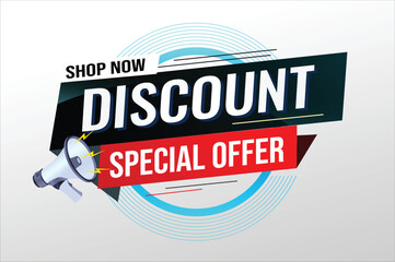 discount special offer word concept vector illustration with lines modern futuristic 3d style for landing page template web mobile app poster banner flyer background gift card coupon label wallpaper 