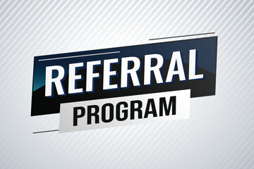 Obraz premium referral program word concept vector illustration with lines modern futuristic 3d style for landing page template ui web mobile app poster banner flyer background gift card coupon label wallpaper 