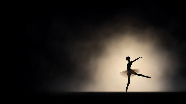 Graceful Ballerina Silhouette Performing on Stage