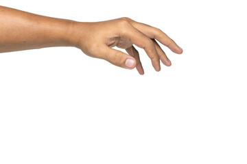 male puppeteer's hand gesture isolated on white background. transparent png