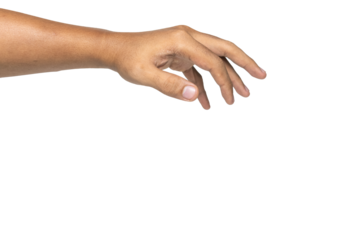 male puppeteer's hand gesture isolated on white background. transparent png