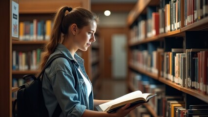 Students Engaged in Academic Research in Library, Back to School Learning Environment