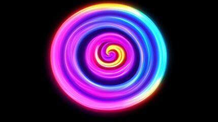 Abstract swirling neon circles (1)