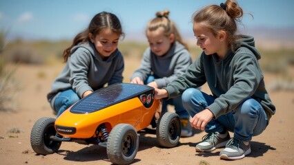 Students Building Solar-Powered Cars in Classroom - Renewable Energy Education
