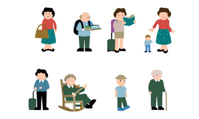 Grandparents Day Silhouette & Line Art Vector Collection