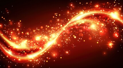 Abstract fiery swirling particles