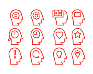 Human head, business and motivation icon 