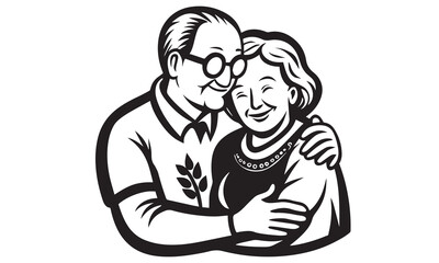Grandparents Day Silhouette & Line Art Vector Collection