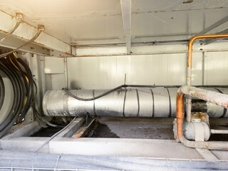 Installation of HVAC system on the refrigerant  chiller.