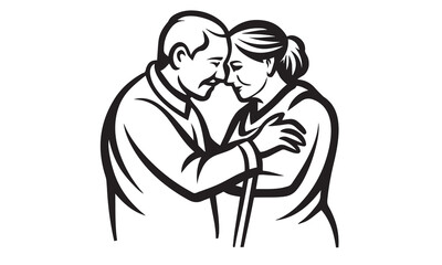 Grandparents Day Silhouette & Line Art Vector Collection