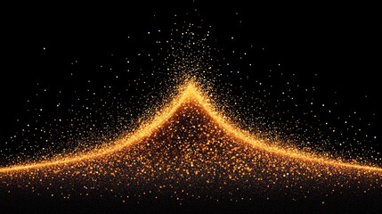 Abstract gold particles on a black background