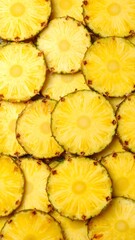 Pineapple slices, layered close-up