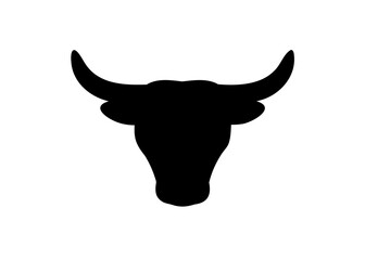 Bull and cow head silhouette vector, Cow skull silhouette