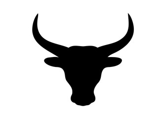 Bull and cow head silhouette vector, Cow skull silhouette