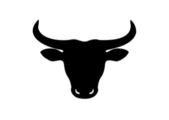 Bull and cow head silhouette vector, Cow skull silhouette
