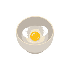 Egg in a Bowl - Simple Illustration for Culinary Designs