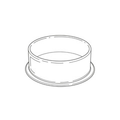Simple Cylindrical Dish Outline Illustration