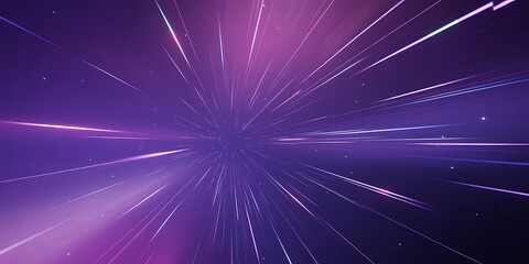Fototapeta premium warp speed space tunnel with glowing purple and blue lights creating abstract cosmic motion and futuristic visual depth