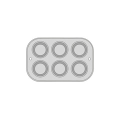 Isolated Metal Muffin Tin for Baking