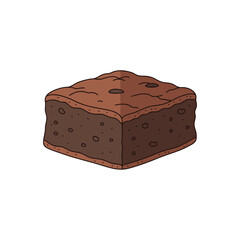 Cartoon Brownie: Delicious Chocolate Dessert Illustration