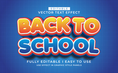 3d editable back to school text effect typography style template