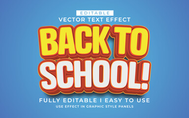 3d editable back to school text effect typography style template