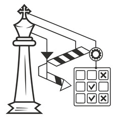 education math chart arrows diagram silhouette vector
