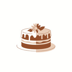 Elegant Chocolate Layer Cake Illustration